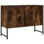 Vidaxl armoire lavabo de salle de bain ch�ne fum� bois d'ing�nierie
