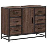 Vidaxl armoire lavabo de salle de bain chne marron bois d'ingnierie