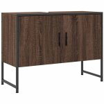 Vidaxl armoire lavabo de salle de bain ch�ne marron bois d'ing�nierie