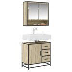 Vidaxl armoire lavabo de salle de bain ch�ne sonoma bois d'ing�nierie