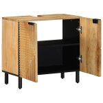 Vidaxl armoire lavabo de salle de bain marron bois massif de manguier