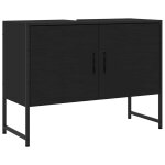 Vidaxl armoire lavabo de salle de bain noir 80x33x60cm bois ingnierie