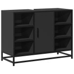 Vidaxl armoire lavabo de salle de bain noir 80x33x60cm bois ing�nierie