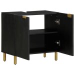 Vidaxl armoire lavabo de salle de bain noir bois d'ing�nierie