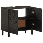 Vidaxl armoire lavabo de salle de bain noir bois massif de manguier Vidaxl armoire lavabo de salle de bain noir bois massif de manguier