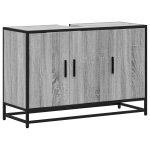 Vidaxl armoire de lavabo de salle de bain sonoma gris 90x33x60 cm