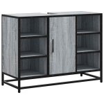Vidaxl armoire lavabo de salle de bain sonoma gris bois d'ingnierie