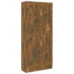 Vidaxl armoire � livres ch�ne fum� 82, 5x30, 5x185, 5cm bois d'ing�nierie