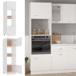 Vidaxl meuble micro - ondes  lyon  blanc 60 x 57 x 207 cm bois d'ingnierie