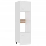 Vidaxl meuble micro - ondes  lyon  blanc 60 x 57 x 207 cm bois d'ingnierie