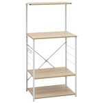 Vidaxl armoire � micro - ondes blanc et ch�ne 60x39, 6x123 cm