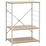 Vidaxl armoire � micro - ondes blanc et ch�ne 60x39, 6x79, 5 cm