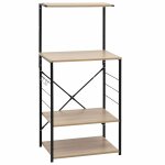 Vidaxl armoire � micro - ondes noir et ch�ne 60x39, 6x123 cm