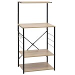 Vidaxl armoire � micro - ondes noir et ch�ne 60x39, 6x123 cm