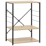 Vidaxl armoire � micro - ondes noir et ch�ne 60x39, 6x79, 5 cm