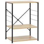 Vidaxl armoire � micro - ondes noir et ch�ne 60x39, 6x79, 5 cm