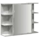 Vidaxl armoire � miroir de bain gris b�ton 80x20, 5x64 cm agglom�r�
