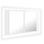 Vidaxl armoire à miroir de bain à led blanc brillant acrylique Vidaxl armoire à miroir de bain à led blanc brillant acrylique