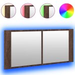 Vidaxl armoire à miroir à led de bain chêne marron 100x12x45 cm Vidaxl armoire à miroir à led de bain chêne marron 100x12x45 cm