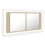 Vidaxl armoire à miroir à led de bain chêne sonoma 100x12x45 acrylique Vidaxl armoire à miroir à led de bain chêne sonoma 100x12x45 acrylique