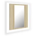 Vidaxl armoire � miroir led de bain ch�ne sonoma 40x12x45 cm acrylique