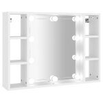 Vidaxl armoire � miroir avec led blanc 76x15x55 cm