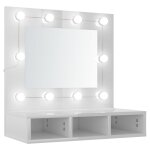 Vidaxl armoire � miroir avec led blanc brillant 60x31, 5x62 cm