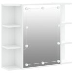 Vidaxl armoire � miroir avec led blanc brillant 70x16, 5x60 cm