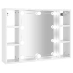 Vidaxl armoire de miroir avec led blanc brillant 76x15x55 cm