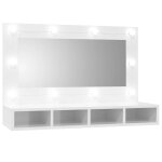 Vidaxl armoire  miroir avec led blanc brillant 90x31, 5x62 cm