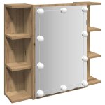 Vidaxl armoire � miroir avec led ch�ne artisanal 70x16, 5x60 cm
