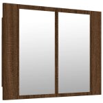 Vidaxl armoire à miroir led chêne marron 60x12x45 cm bois d'ingénierie Vidaxl armoire à miroir led chêne marron 60x12x45 cm bois d'ingénierie