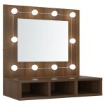 Vidaxl armoire � miroir avec led ch�ne marron 60x31, 5x62 cm