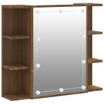 Vidaxl armoire  miroir avec led chne marron 70x16, 5x60 cm