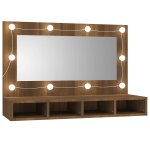 Vidaxl armoire � miroir avec led ch�ne marron 90x31, 5x62 cm