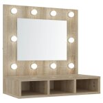 Vidaxl armoire de miroir avec led ch�ne sonoma 60x31, 5x62 cm