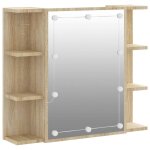Vidaxl armoire � miroir avec led ch�ne sonoma 70x16, 5x60 cm
