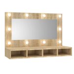 Vidaxl armoire � miroir avec led ch�ne sonoma 90x31, 5x62 cm