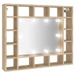 Vidaxl armoire de miroir avec led ch�ne sonoma 91x15x76, 5 cm