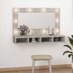 Vidaxl armoire  miroir avec led gris bton 90x31, 5x62 cm