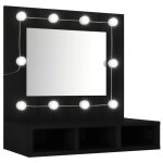 Vidaxl armoire � miroir avec led noir 60x31, 5x62 cm