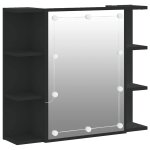 Vidaxl armoire � miroir avec led noir 70x16, 5x60 cm