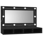 Vidaxl armoire � miroir avec led noir 90x31, 5x62 cm
