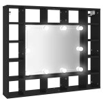 Vidaxl armoire � miroir � led noir 91x15x76, 5 cm
