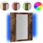 Vidaxl armoire � miroir led de salle de bain ch�ne fum� 40x12x45 cm