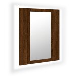 Vidaxl armoire � miroir led de salle de bain ch�ne marron 40x12x45 cm