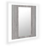 Vidaxl armoire � miroir led de salle de bain sonoma gris 40x12x45 cm