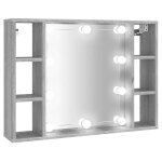 Vidaxl armoire � miroir avec led sonoma gris 76x15x55 cm