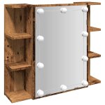 Vidaxl armoire  miroir avec led vieux bois 70x16, 5x60 cm