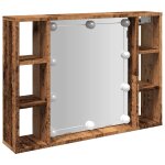 Vidaxl armoire  miroir et led vieux bois 76x15x55cm bois d'ingnierie